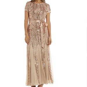 Women's rose gold sequin gown dress